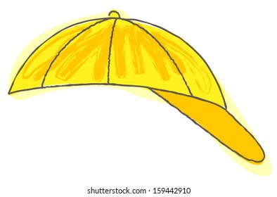 Ilustración vectorial de la gorra amarilla de béisbol