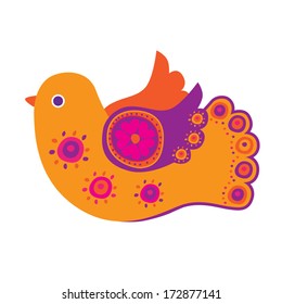 vector illustration yellow bird