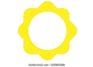 Vector illustration of yellow blunt octagon star forming sun or sunflower. 6000x4000 pixel perfect.