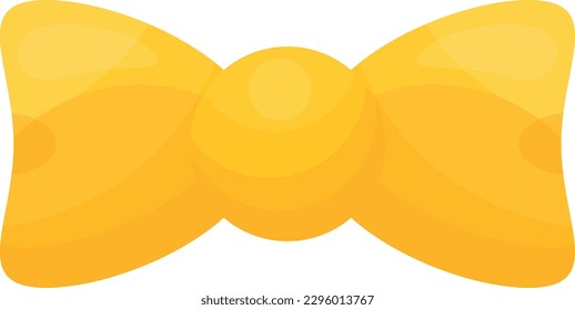 Ilustración vectorial de un arco amarillo. Decoración. La cinta amarilla hace un arco.