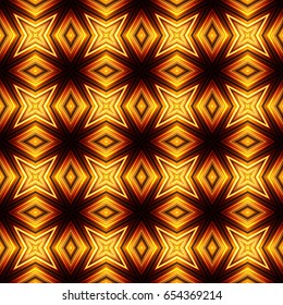 Vector illustration yellow brown glowing seamless background for greeting card, postcard, business card or poster
