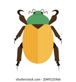Vector illustration of a yellow bug 