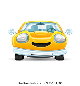 Vector illustration. Yellow car.