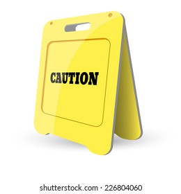 vector illustration of Yellow caution sign