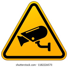 Vector Illustration Yellow Cctv Sign Icon Stock Vector (Royalty Free ...