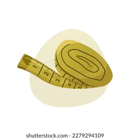Vector illustration of yellow centimeter tape