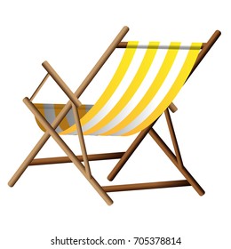 Vector  illustration of yellow chaise lounge  on transparent background 
