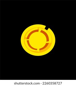 Vector illustration of yellow circular shape design for logos. Used for companies and brands.