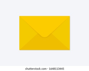 Ilustración vectorial de un sobre cerrado amarillo aislado en un fondo. Icono de correo. Burla realista. 