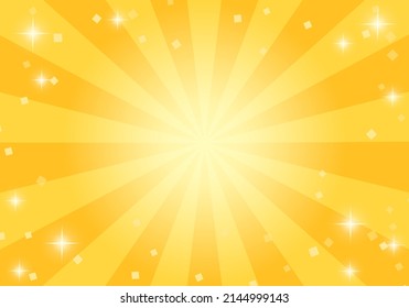 Vector illustration of yellow concentrated lines and glitter