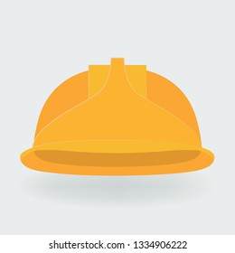 Vector illustration. Yellow construction helmet isolated on white background.