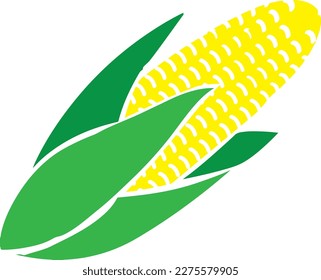ilustración vectorial de maíz amarillo con envoltura verde