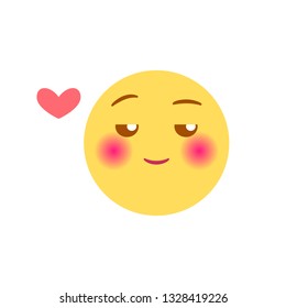 Vector illustration, yellow emoji falling in love. High quality, isolated. Ideal for liking and other positive concepts.