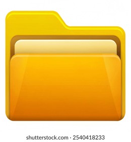 Vector illustration Yellow file folder icon isolated  on white background. 