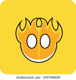 Vector illustration of yellow fire perfect for t shirt logo and child product.