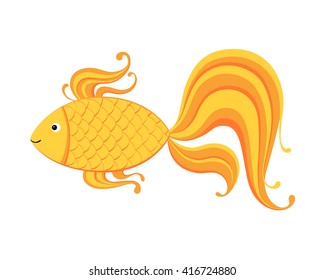 Vector illustration of yellow fish