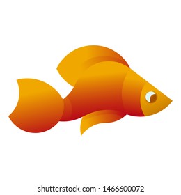 Vector Illustration of yellow fish on a white background. It can be used for the logo, icon, decoration for brochure, print on clothes, cover, card. Seafood business concept.