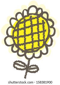 Vector illustration of a yellow flower