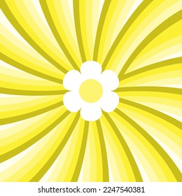 Vector illustration yellow flower with abtract yellow color seamless wheel background