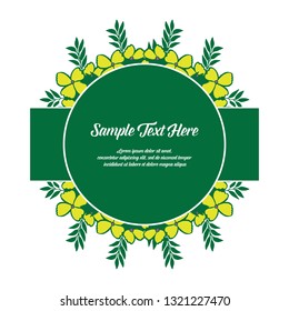 Vector illustration yellow flower frame with your sample text here hand drawn