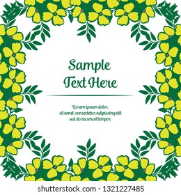 Vector illustration yellow flower frame with your sample text here hand drawn