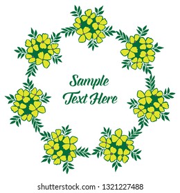 Vector illustration yellow flower frame with your sample text here hand drawn