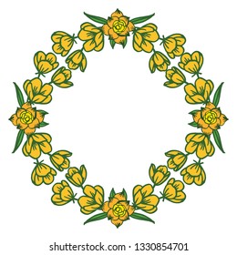 Vector illustration yellow flower frame hand drawn