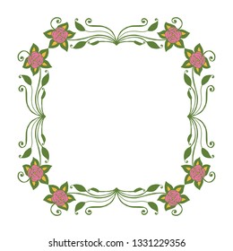 Vector illustration yellow flower frame blooms with invitation welcome hand drawn