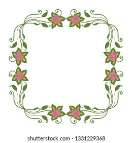 Vector illustration yellow flower frame blooms with invitation welcome hand drawn