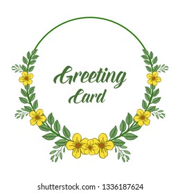 Vector illustration yellow flower frame for lettering of greeting card hand drawn
