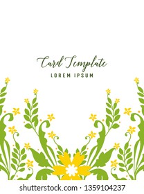 Vector illustration yellow flower frame with design of card template