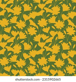 Ilustración vectorial de las flores amarillas