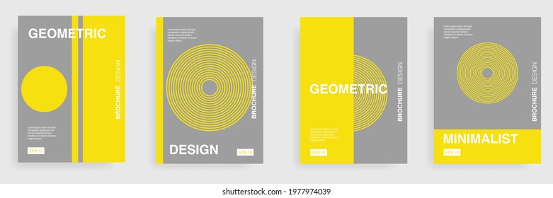 Vector illustration of yellow and gray color abstract pattern background for a dynamic minimal cover design.