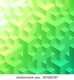Vector illustration of yellow and green abstract geometric background