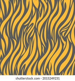 Vector illustration of yellow and grey stripes forming seamless pattern of zebra hide