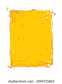 Vector Illustration of a Yellow Grunge Frame isolated in white. Easy color editing via Global Color