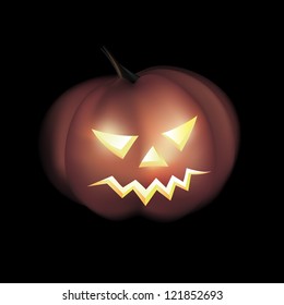 Vector Illustration of Yellow Halloween Pumpkin