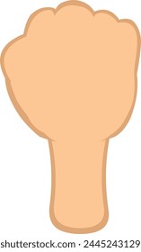 vector illustration of a yellow hand with clenched fist or fingers
