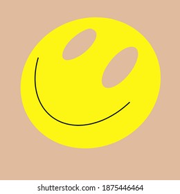 Vector illustration of a yellow happy face