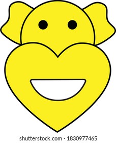 vector illustration of Yellow Happy Smile face of on white background