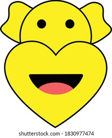 vector illustration of Yellow Happy Smile face on white background