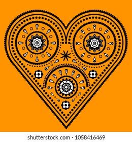 Vector illustration of a yellow heart