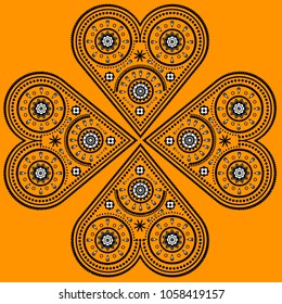Vector illustration of a yellow heart