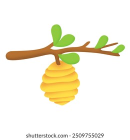 Vector illustration of yellow honeycomb and honey