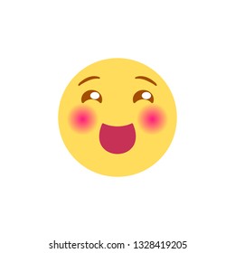Vector illustration, yellow laughing emoji. High quality, isolated, round shaped.
