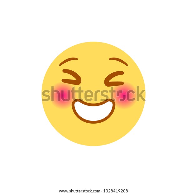 Vector Illustration Yellow Laughing Emoji High Stock Vector (Royalty ...