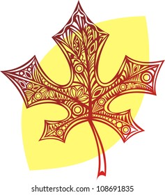 Vector illustration of yellow leaf maple