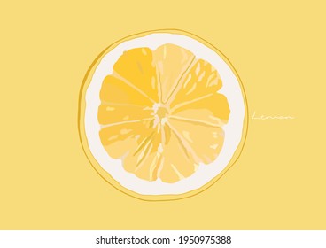 Ilustración vectorial de limón amarillo, fruta amarilla