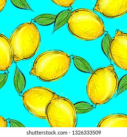 Vector illustration of yellow lemons