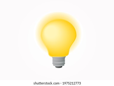 Vector illustration. Yellow light bulb. Lighting. Icon.